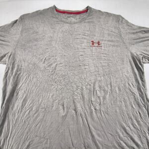 Under Armour Crew Neck Short Sleeve Casual T Shirt Mens Size XL Gray Red